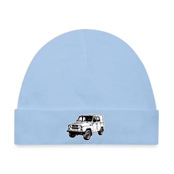 UAZ Geländefahrzeug (2-farbig) - Baby Premium Organic Mütze - Hellblau - Vorne
