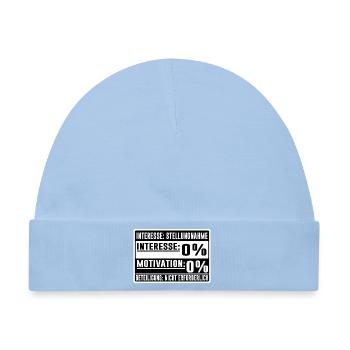 Status: 0 % – Interesse & Motivation - Baby Premium Organic Mütze - Hellblau - Vorne