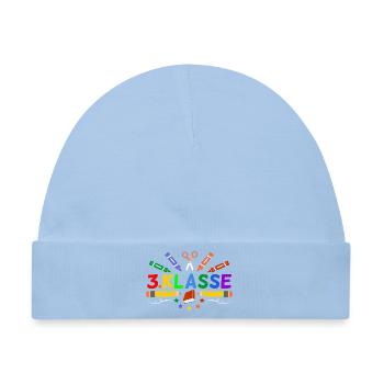 3.Klasse Geschenk Erster Schultag Schulanfang - Baby Premium Organic Mütze - Hellblau - Vorne