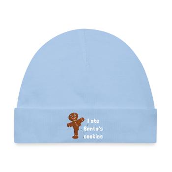 I ate Santa's cookies - Angebissener Lebkuchenmann - Baby Premium Organic Mütze - Hellblau - Vorne