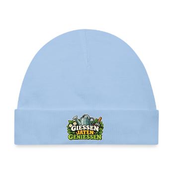 Gießen Jäten Genießen Gartenfreude - Baby Premium Organic Mütze - Hellblau - Vorne