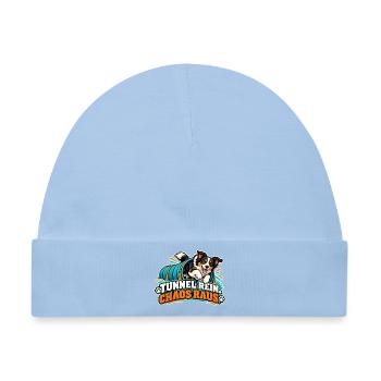 Tunnel Rein Chaos Raus – Hundedesign - Baby Premium Organic Mütze - Hellblau - Vorne