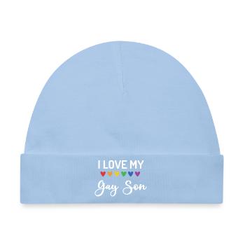 Ich liebe meinen schwulen Sohn - Baby Premium Organic Mütze - Hellblau - Vorne