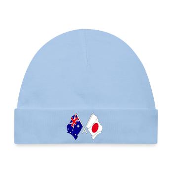 Flagge von Australien und Flagge Japan - Baby Premium Organic Mütze - Hellblau - Vorne