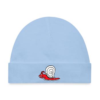 Schnecke Schnell Kriechen Lustig Cartoon Raserei - Baby Premium Organic Mütze - Hellblau - Vorne