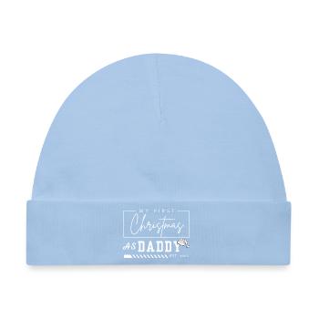 Mein Erstes Weihnachten Als Daddy 2025 – Geschenk - Baby Premium Organic Mütze - Hellblau - Vorne