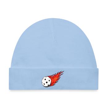 Floorball , Feuerball Sticker - Baby Premium Organic Mütze - Hellblau - Vorne