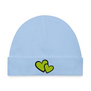 grünes Herz grün grüne Herzen Herzmuster - Baby Premium Organic Mütze - Hellblau - Vorne