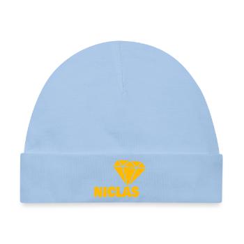 Diamant Niclas - Baby Premium Organic Mütze - Hellblau - Vorne