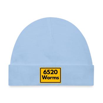 ALTE POSTLEITZAHL PLZ RETRO 6520 WORMS - Baby Premium Organic Mütze - Hellblau - Vorne