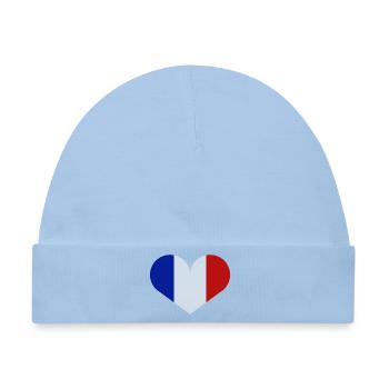 Französische Flagge - Baby Premium Organic Mütze - Hellblau - Vorne