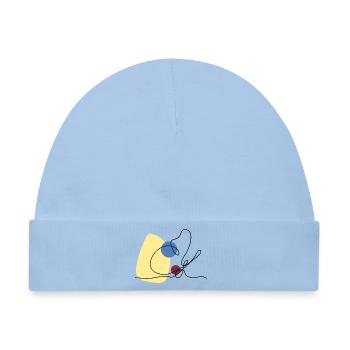 Lineart Schwalbenschwanz mit Farbunterlegung - Baby Premium Organic Mütze - Hellblau - Vorne