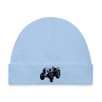 Traktor , Trecker , Landmaschine Traktoren , (25) - Baby Premium Organic Mütze - Hellblau - Vorne