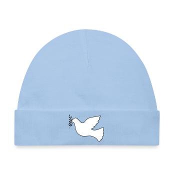 Friedenstaube mit Zweig - Baby Premium Organic Mütze - Hellblau - Vorne