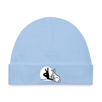 Lustiges Kaninchen Hand Schatten Puppen Humor Pop Art - Baby Premium Organic Mütze - Hellblau - Vorne