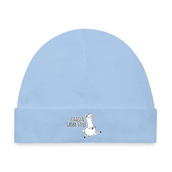 Jogging - Lama Style! Albern aber schnell! - Baby Premium Organic Mütze - Hellblau - Vorne