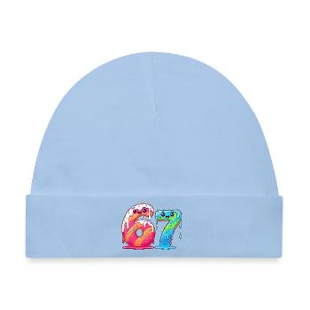 6 7 Kawaii Cartoon Numbers Illustration - Baby Premium Organic Mütze - Hellblau - Vorne