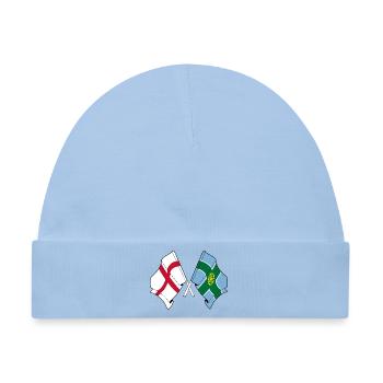Derbyshire x England Flaggen - Baby Premium Organic Mütze - Hellblau - Vorne