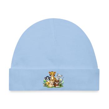 Tierfreunde im Dschungel - Baby Premium Organic Mütze - Hellblau - Vorne