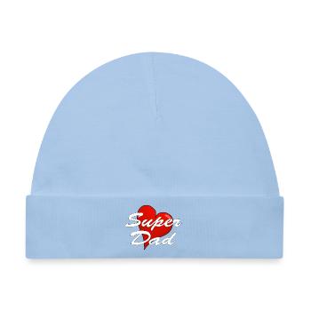 SUPER DAD - Baby Premium Organic Mütze - Hellblau - Vorne
