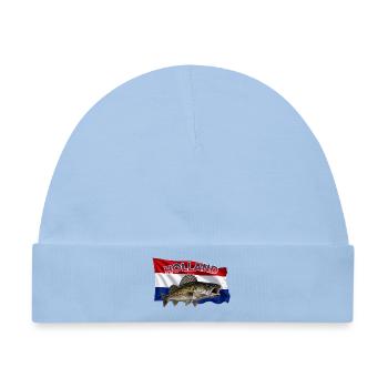Zander Angeln Holland - Fisch Motiv - Baby Premium Organic Mütze - Hellblau - Vorne