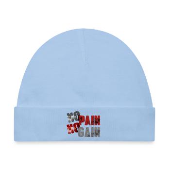 No Pan No Gain Distressed Typografie - Baby Premium Organic Mütze - Hellblau - Vorne