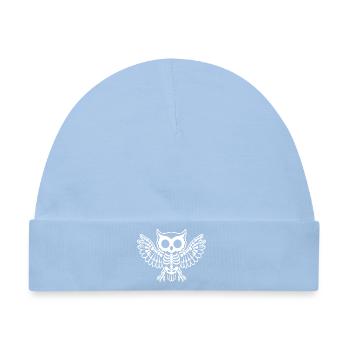 Süßes Skelett Eule Uhu Vogel Cartoon Weiß Shirt - Baby Premium Organic Mütze - Hellblau - Vorne