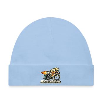 Rennradfahrer Radsport Training Watt statt Worte - Baby Premium Organic Mütze - Hellblau - Vorne
