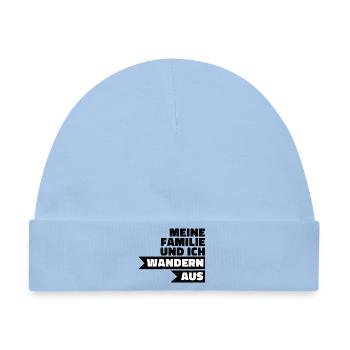 Wandern Aus – Großbuchstaben Kontrast - Baby Premium Organic Mütze - Hellblau - Vorne