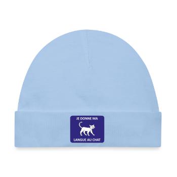 Ich gebe der Katze meine Zunge - Baby Premium Organic Mütze - Hellblau - Vorne