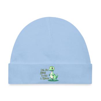 Erster Schultag mit Baby Dino - Baby Premium Organic Mütze - Hellblau - Vorne