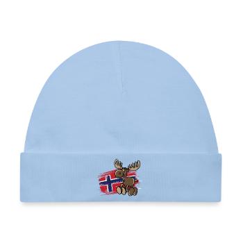 Norwegen - Elch - Baby Premium Organic Mütze - Hellblau - Vorne