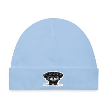 Winziges Hündchen (Grau) - Baby Premium Organic Mütze - Hellblau - Vorne
