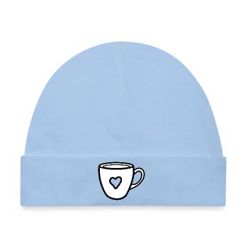 Kaffeebecher mit Herz - Baby Premium Organic Mütze - Hellblau - Vorne