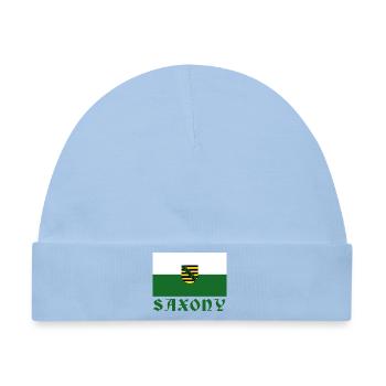 Sachsen Emblem Flagge Design - Baby Premium Organic Mütze - Hellblau - Vorne