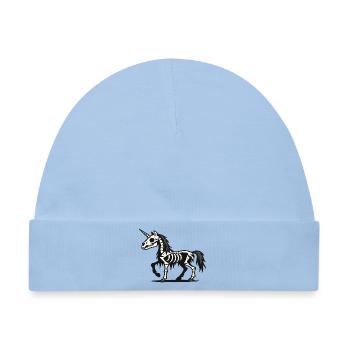 Skelett-Einhorn mit dunkler Horror-Fantasy-Kunst - Baby Premium Organic Mütze - Hellblau - Vorne