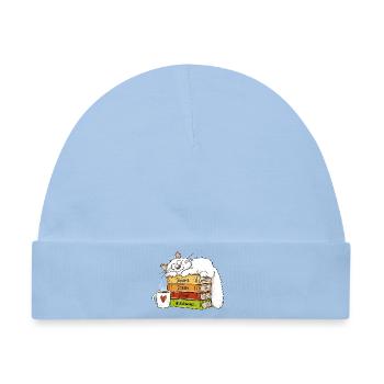 Katze Kaffee Bücher Träume Ideen Pläne Chillen Hum - Baby Premium Organic Mütze - Hellblau - Vorne
