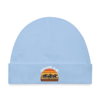  Talk Derby To Me Horse Racing Vintage Retro Derby - Baby Premium Organic Mütze - Hellblau - Vorne