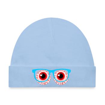 Zwei rote Augäpfel mit Brille Logo Optiker - Baby Premium Organic Mütze - Hellblau - Vorne