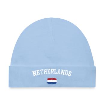 Pinselstrich der Niederländischen Flagge - Baby Premium Organic Mütze - Hellblau - Vorne
