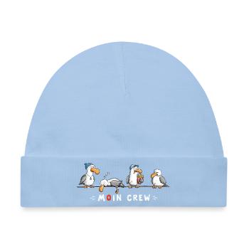 Moin Crew Möwen Nordsee Ostsee Küste - Baby Premium Organic Mütze - Hellblau - Vorne