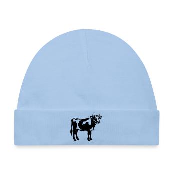Schattenmilchkuh stehend – transparent SVG boerderi - Baby Premium Organic Mütze - Hellblau - Vorne