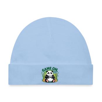 Panda Spielefreund Bamboo Style - Baby Premium Organic Mütze - Hellblau - Vorne