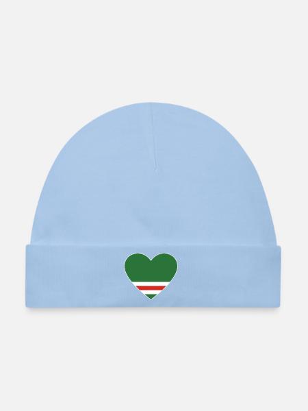 Tschetschenien Flagge Herz - Baby Premium Organic Mütze - Hellblau