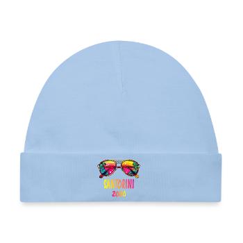 Santorini 2026 Farbige Sonnenbrille - Baby Premium Organic Mütze - Hellblau - Vorne