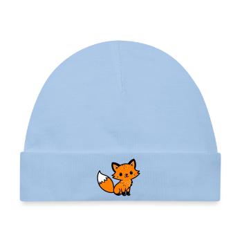 Fuchs Niedlich Comic - Baby Premium Organic Mütze - Hellblau - Vorne