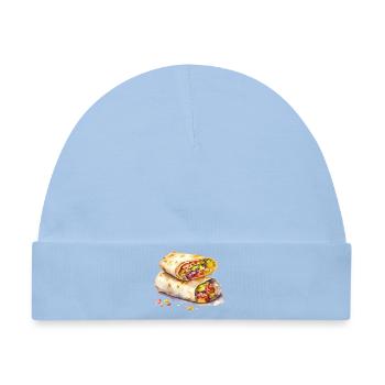 Wrap Burrito Illustration  - Baby Premium Organic Mütze - Hellblau - Vorne