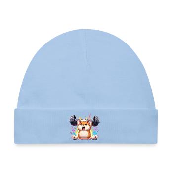 Kraft Hamster Gewichtheben - Baby Premium Organic Mütze - Hellblau - Vorne