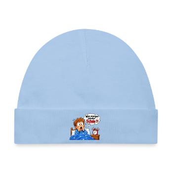 Schulstart Albtraum Cartoon - Baby Premium Organic Mütze - Hellblau - Vorne