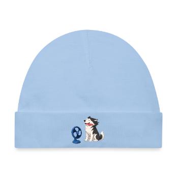 Husky im Gegenwind - Baby Premium Organic Mütze - Hellblau - Vorne
